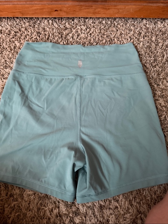 FP Movement by Free People Pants - FP Movement by Free People Aqua Teal High-Waist Workout Shorts